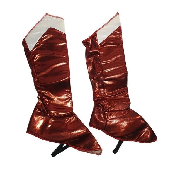 Wonder Woman Boot Coverings Girls Costume Cosplay OS Red White DC Comics NEW - Picture 3 of 4